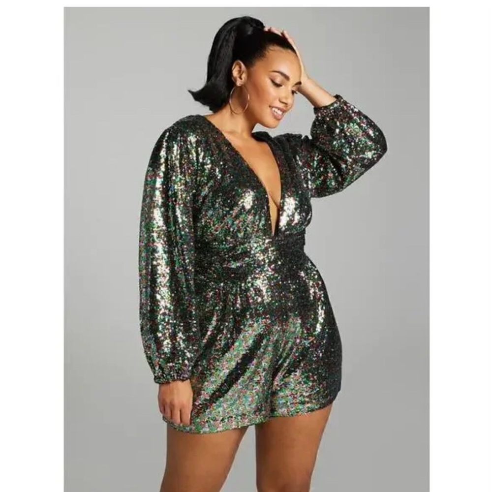 NWT New York & Co Gabriel Union Sequin Romper